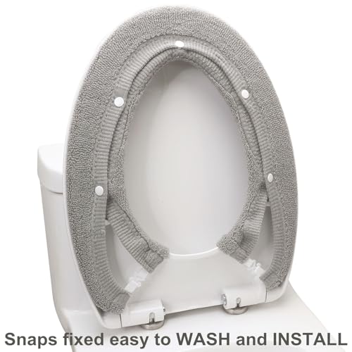 Bathroom Soft Thicker Warmer Stretchable Washable Cloth Toilet Seat Cover Pads (Gray/3pcs) - color: Gray X 3pack