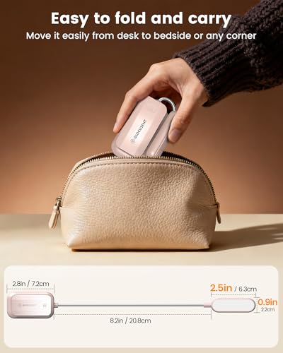 Glocusent 20 LED Reading Lights for Books in Bed, Eye Caring Reading Light, 5 Colors & 5 Brightness 3–100LM Dimmable, 1200mAh Rechargeable Book Light to 90H, Lightweight Clip on Light for Book Lovers - color: Pink