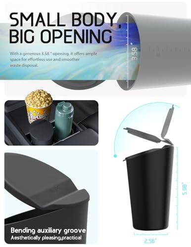 BMZX Car Trash Can with Lid Small Cup Holder Door Pocket Garbage Can Trash Bin Trash Container Fits Auto Home Office, Black 2Pcs - color: Black