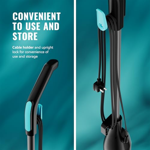 Pursteam ScrubMaster Steam Mop with Dual Scrubbing Head, LED Headlights, Adjustable Steam Control, Anti-Slip Swivel Head, Cable Holder & Upright Lock - size: Steam Mop - ScrubMaster