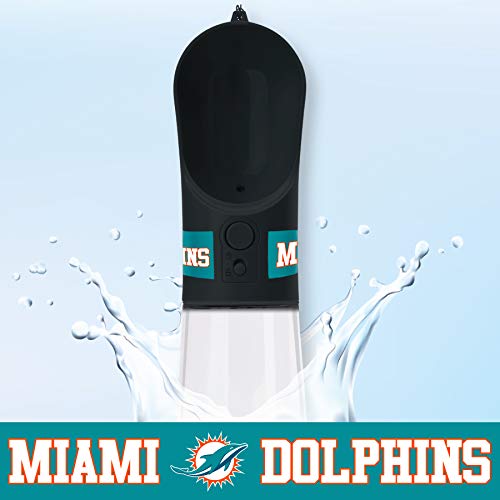 Pets First Dog Water Bottle. NFL Miami Dolphins PET Water Bottle. Best Cat Water Bottle. Water Fountain Dispenser for Dogs & Cats., Black, 13.5oz (DOL-3344) - color: Miami Dolphins