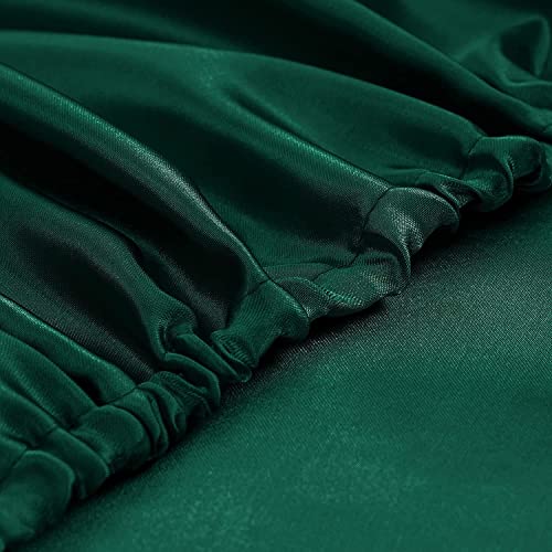 Homiest 3pcs Satin Sheets Set Luxury Silky Satin Bedding Set with Deep Pocket, 1 Fitted Sheet + 1 Flat Sheet + 1 Pillowcase (Twin XL Size, Blackish Green) - color: Blackish Green, size: Deep pocket - Twin XL size