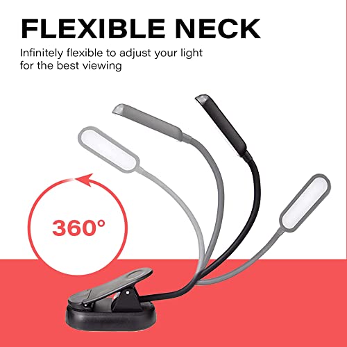 hooga Amber Book Light – Blue Light Blocking Reading Light for Bed, Stepless Dimming, Rechargeable Clip-On Night Light, 1600K Amber & 625nm Red LED for Night Reading - color: Dual Red & Amber