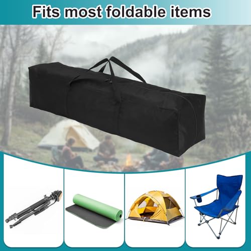 HARFINGTON 2pcs Camping Chair Replacement Bag 39.4" x 7.9" Folding Chair Carry Bag Oxford Cloth Storage Tent Bag with Handle Strap for Travel Outdoor Camping Sports, Black - size: 39.4" x 7.9"