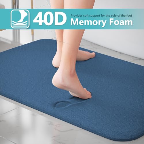 RUN HELIX Bathroom Rugs Sets 3 Piece, Soft Absorbent Memory Foam Bath Mats Set, Dry Fast Bath Mat, Machine Washable Bath Rug Set for Bathroom (Misty Blue) - color: Misty Blue