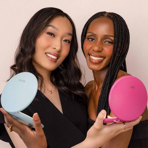 Fancii Taylor Compact Travel Mirror with Light, Rechargeable, 10x /1x Magnifying, 3 LED Light Settings - Best for Makeup, On The Go Touch-Ups, (Magnolia Burst) - color: Magnolia Burst