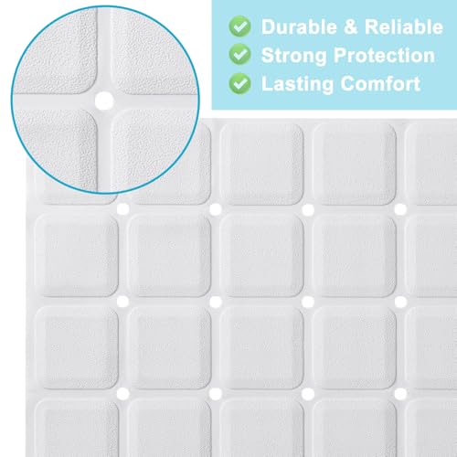 Webos Non-Slip Bath Mat for Tub & Shower:Silicone Foldable Bathtub Mat with Strong Suction Cups, Quick Drain Holes, Machine Washable Extra Large Bathroom Mats 35.8" x 17.7", White - color: White, size: 35.8" x 17.7" (Rectangular)