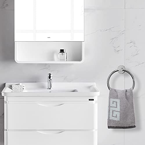 NearMoon Bath Towel Ring, Bathroom Hardware Accessories-Thicken Stainless Steel Hand Towel Holder for Bathroom, Modern Round Towel Hanger Wall Mounted (Chrome, 1 Pack) - color: Chrome