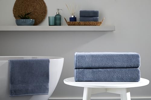 Ozdilek 2-Piece Bath Towels, 27x54 100% Turkish Cotton, Luxury Quick Dry, Extra Large, Fade-Resistant, Eco-Friendly, Spa Towel, Comfortable (Ocean Blue) - color: Ocean Blue