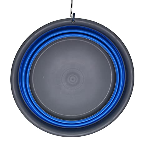 SAMMART 7.5L (1.98 Gallon) Collapsible Tub - Foldable Dish Tub - Portable Washing Basin - Space Saving Plastic Washtub (Grey/Blue) - color: Grey/Blue