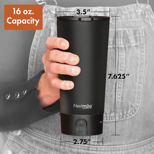 Nextmug Go - Temperature-Controlled, Self-Heating Travel Mug (Black - 16 oz.) - color: Black