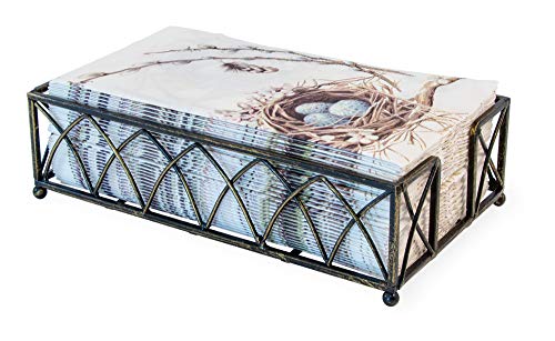 Boston International Arch Design Guest Towel Napkin Holder Caddy, Antique Brass - color: Antique Brass, size: 9 x 5.25-Inches