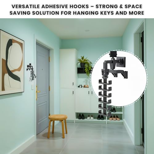Baseball Hat Organizer | Adjustable Hat Holder for Closet & Hat Holder on Wall for Caps, Toys, Belts, Purse | Adhesive Hat Hooks for Wall & Closet Holds 12 Caps | Hat Hangers for Closets - style: F