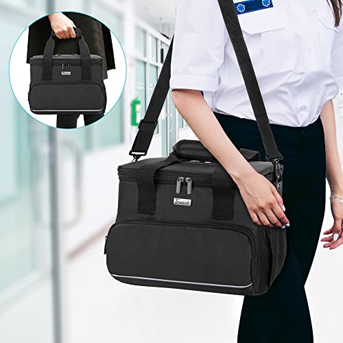 Trunab Insulated Medical Bag with Adjustable Dividers, Medicine Supplies Water-Resistant Bag for Home, Travel, Camping, Empty Bag - Patented Design,Black - color: Black, size: Large