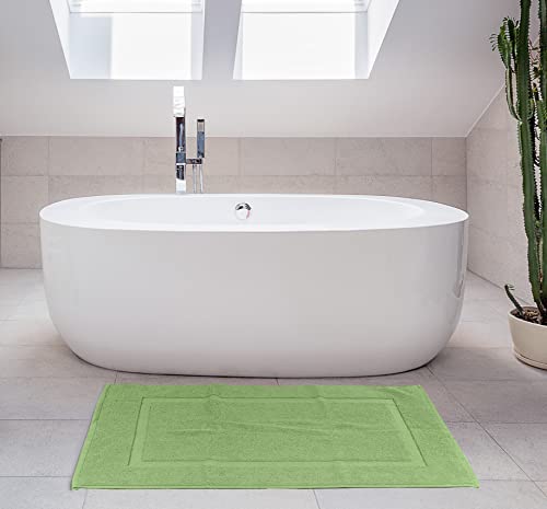 Utopia Towels Cotton Banded Rug, Bath Mats, Not a Bathroom Rug, 21 by 34 Inches, 100% Ring Spun Cotton, Highly Absorbent Shower Bathroom Floor Mat,Sage Green, 2 Pack - color: Sage Green
