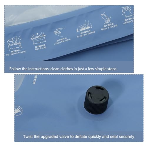 Portable Washing Bag Hand Wash Bag Travel Manual Washer RV Laundry Solution | Camping Washing Machine, Hand Washing Bag, Clothes Washer for Backpacking, Cruise and Vacation Essentials, Travel Washer Bag