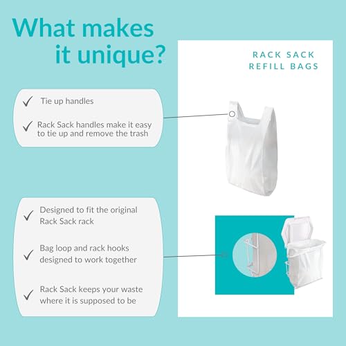 Rack Sack Garbage Bags Kitchen 5-Gallon Compact Refill Bags 48 Counts Clear - color: Clear