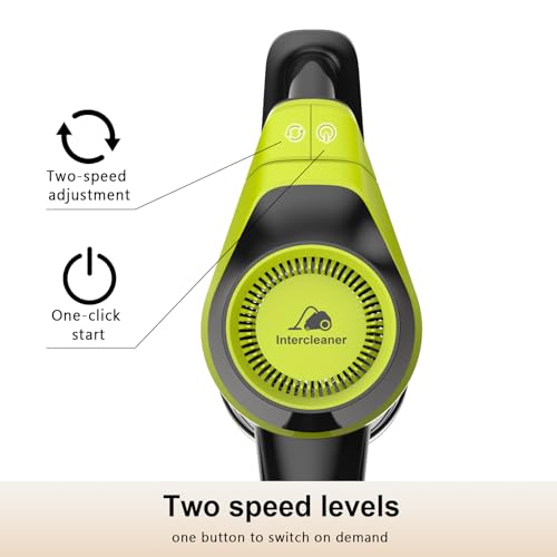 Intercleaner 23Ft Corded Vacuum Cleaner,2 Operation Mode Powerful Suction Stick,19''-30'' Adjustable Tube Handheld Vac for Hard Floors Carpets Pet Hair,Wall Mount Storage