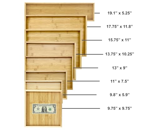 Natural Bamboo Serving Tray Platter 15.75 x 11 Rectangular, Bamboo - color: Bamboo, size: 15.8" x 11" x 1.2"