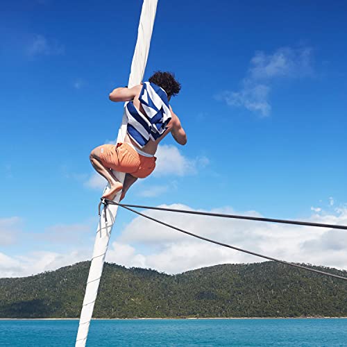 Dock & Bay Beach Towel - Quick Dry, Sand Free - Compact, Lightweight - 100% Recycled - Includes Bag - Cabana - Whitsunday Blue - Large (160x90cm, 63x35) - color: Cabana - Whitsunday Blue, size: Large (160x90cm, 63x35")