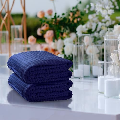 Buryeah 6 Pcs Flannel Throw Blanket Bulk 50 x 60 in Sleepover Blanket Outdoor Wedding Throw Lightweight, Oeko-tex Standard 100 Certified for Sofa Homeless Gifts (Navy) - color: Navy