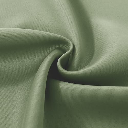 Lino Rosa Small Window Curtains 18 Inch, Blackout Pinch Pleat Cafe Mini Half Curtains for Kitchen, RV Camper & Bathroom Window, Sage Green - color: Sage Green, size: 24"W x 18"L (Pack of 1)