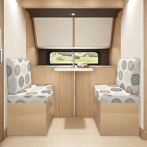 FUANGUI RV Dinette Cushion Covers - Stretch Camper Cushion Booth Seats Replacement - Washable Sofa Furniture Protector (C35, 2 Bench & 2 Backrest Cover) - color: C35