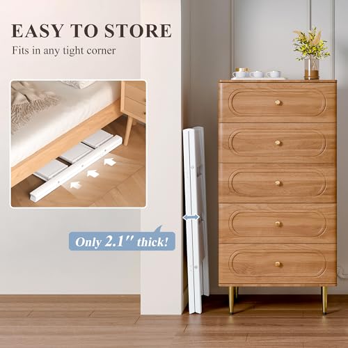 3 Step Ladder, Folding Step Stool with Wider Pedal, Anti-Slip Feet & Non Slip Stripes, Aluminum Sturdy Material, 300Lbs Capacity, Elegant Look of Modern White Better Matches Your Home - color: White, size: 3 Step
