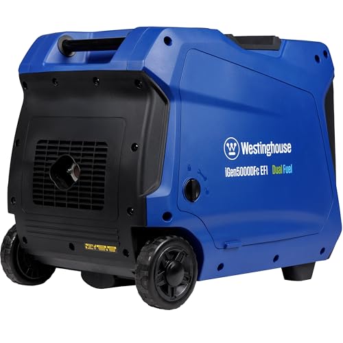 Westinghouse 5000 Peak Watt Super Quiet Dual Fuel Portable Inverter EFI Generator, Remote Electric Start, Gas & Propane Powered, RV Ready, CO Sensor, Parallel Capable, CARB Compliant - style: 5000 Watts - Dual Fuel EFI - Remote Start - CO Sensor