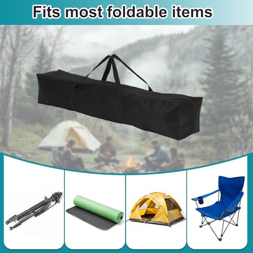 HARFINGTON 2pcs Camping Chair Replacement Bag 33.1" x 5.9" Folding Chair Carry Bag Oxford Cloth Storage Tent Bag with Handle Strap for Travel Outdoor Camping Sports, Black - size: 33.1" x 5.9"