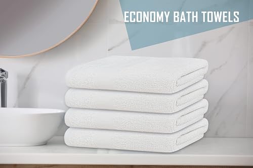 24 Pack White 20x40 Inch 100% Cotton Bath Towels - Lightweight, Quick Drying, Commercial Grade - Ideal for Gym, Salon, Spa & Hair - color: White, size: BATH TOWEL PACK OF 24 20X40
