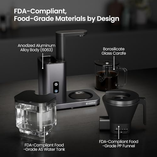 Kismile SCA-Certified 8 Cup Drip Coffee Maker, Pour Over Coffee Machine with 3s Instant Heat 197–205℉, Adjustable Flow Control, Removable Water Tank, Deep Cold Brew & 40 Min Keep Warm (Starry Grey) - color: Starry Gray