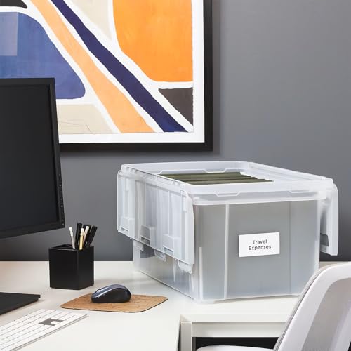 STAPLES Wing Lid File Totes, Letter Size, Clear, 2/Pack - color: Clear, size: 2 Pack, style: Box (Wing Lid)