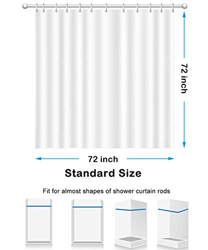 Grey Shower Curtain Liner,PEVA Shower Liner for Bathtubs Waterproof Bathroom Curtain with Weighted Stones 72 W x 72 H Inches,Plastic - color: Grey, size: 72"W x 72"L (Pack of 1)
