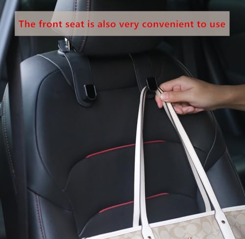 JEYODA Flexible PU Vehicle Storage Hanger, Universal Hidden Multifunctional Headrest Hooks for Purses, Bags and Car, Home (Pink) - color: Pink