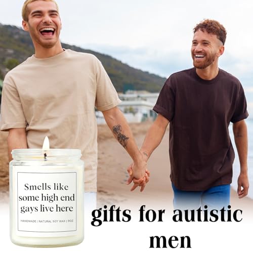 Gay Gifts for Men, Pride Gift for LGBTQ Boyfriend Husband Friend Brother, Funny Birthday Valentines Day Present Ideas - Lavender Scented Candle - style: Gay