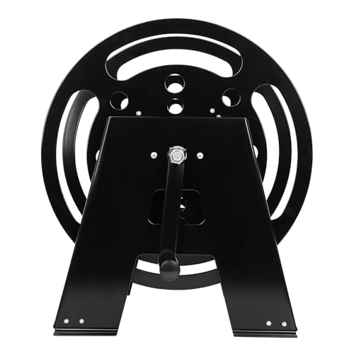 Dollate RV Extension Cord Reel Stand, Up to 200 Feet of 15A (12/3 AWG) Metal Reel Frame with Foldable Handle, Metal Heavy Duty Power Cord Storage Reel with Durable Bearings & Anti-rust Coating