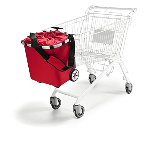 reisenthel carrycruiser red – Portable Shopping Trolley with Sturdy Aluminum Frame, Shoulder Strap and Removable mesh Inner Bag - Made of Water-Repellent Material. - color: Red