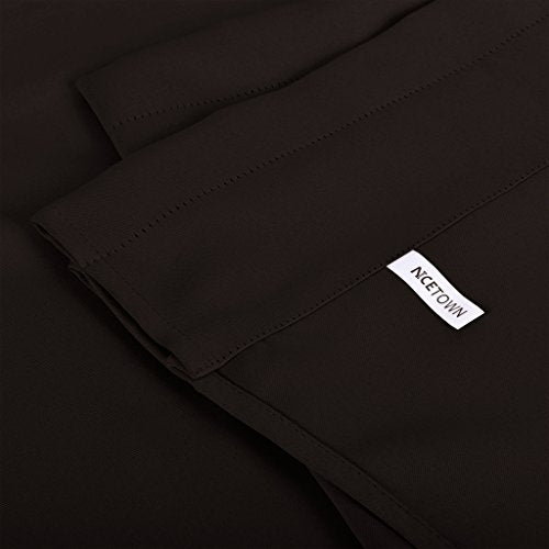 NICETOWN 2 Panels Blackout Valances Farmhouse Kitchen Window Treatment Thermal Insulated Room Darkening RV Camper Valances Rod Pocket for Kitchen/Bedroom/Office, 42 x 18 inch Long, Black - color: Black, size: 42"W x 18"L (Pack of 2)