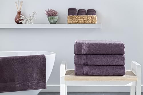 Ozdilek 4-Piece Bath Towels, 27x54, 100% Turkish Cotton, Luxury Quick Dry, Extra Large, Fade-Resistant, Eco-Friendly, Spa Towel, Comfortable (Orchid Purple) - color: Orchid Purple
