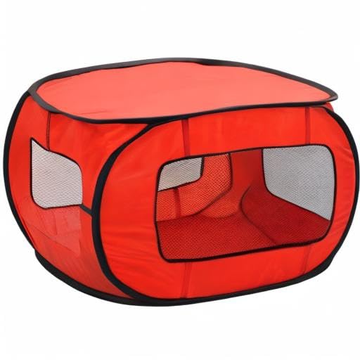 Portable Pop Up Dog Crate-X Large, Red - size: 36.0"L x 24.0"W x 24.0"H