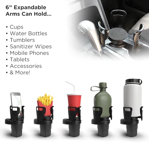 Limitless Dual CupStation - 2-in-1 Expandable Cup Holder with 360° Rotating Base – Black