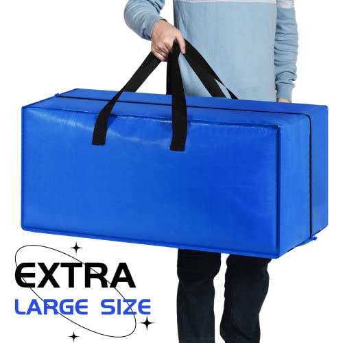 Moving Bags, Storage Totes, Extra Large Storage Bags for Moving Supplies, College Dorm Essentials, Bedroom Closet, Packing Bags with Backpack Handles Zipper Compatible with IKEA Frakta Cart(12 Pack) | 12 Pack Extra Large Storage Bags Totes Moving Boxes Pa