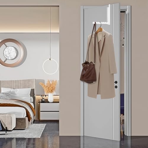 Inntop Over The Door Hanger Hooks for Clothes, Over The Door Clothes Drying Rack for Laundry, Heavy Duty Metal Foldable Portable Clothing Hanging Rack (2 Pack)
