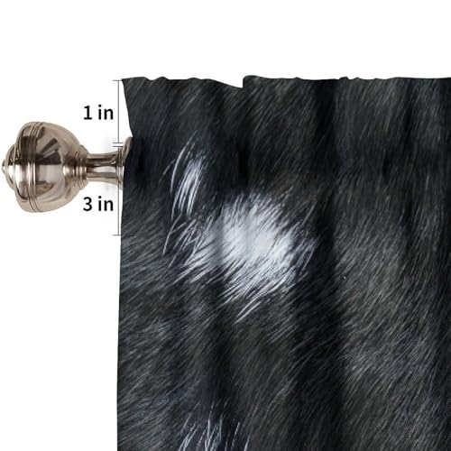 Cowhide Curtain Valance, Cute Animals Skin Cow Fur Rustic Western Farm Black White Cowhide Print Blackout Window Valance for Kitchen Bedroom Living Room, 54x18inch - color: Cowhide-4