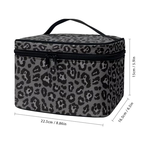 Flashideas Black Leopard Makeup Organizer - Large Capacity Travel Makeup Bag with Easy Hold, Vertical Storage - color: Black Leopard 2