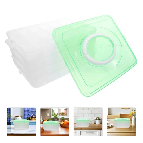 Zerodeko Dumpling Storage Box 4-Layer Stackable Food Container with Handle Portable Organizer for Kitchen and Freezer Each Tray Holds 18 Dumplings Bpa-Free Fresh-Keeping