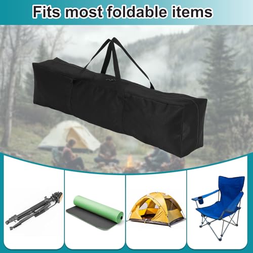 HARFINGTON 2pcs Camping Chair Replacement Bag 33.5" x 5.9" Folding Chair Carry Bag Oxford Cloth Storage Tent Bag with Handle Strap for Travel Outdoor Camping Sports, Black - size: 33.5" x 5.9"
