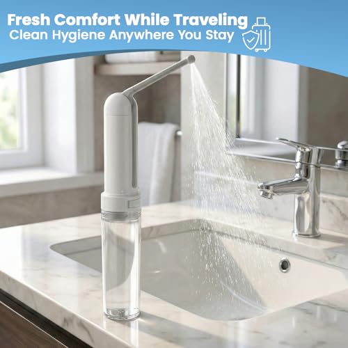 Portable Electric Bidet for Travel – 3 Pressure Modes, USB-C Rechargeable, 180ml Tank & Bottle Adapter, IPX7 Waterproof Handheld Bidet Sprayer for Women Men, Postpartum, Pregnancy & Camping