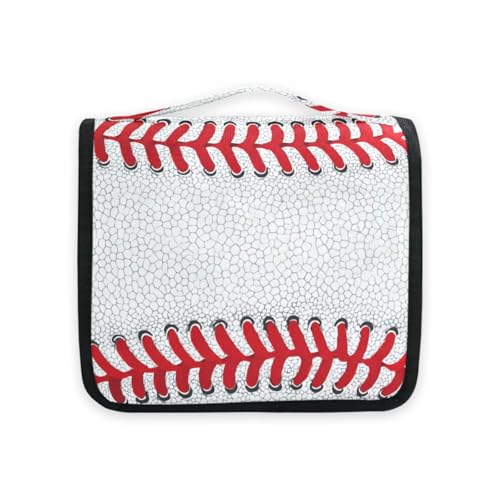 Baseball Lace Sport Theme Hanging Toiletry Makeup Bag Travel Organizers Toiletries Cosmetics Bag for Men Women - color: Baseball